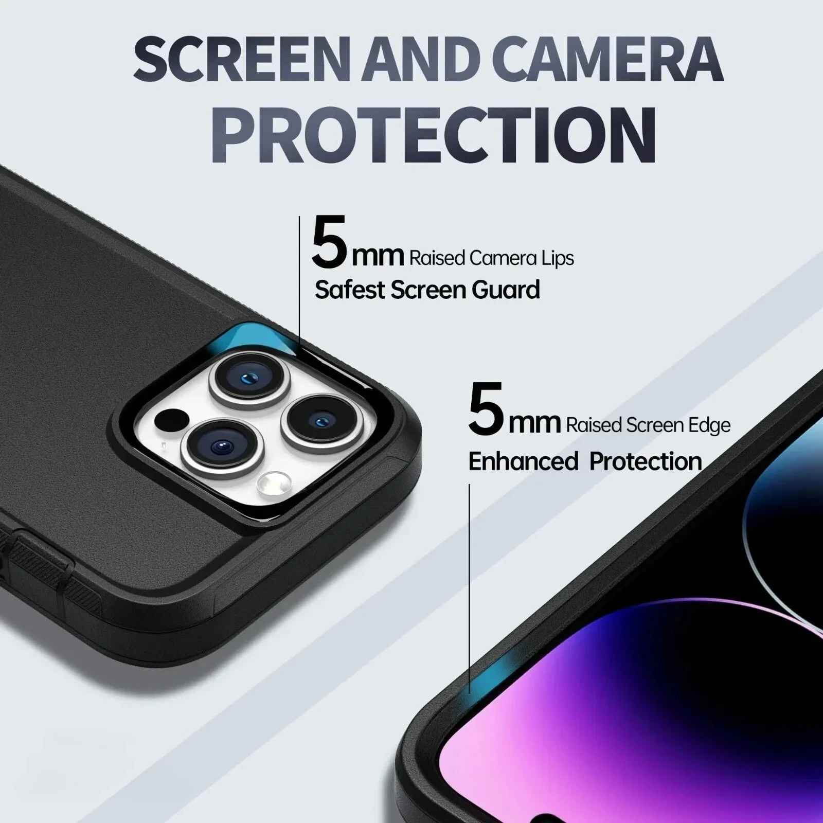 3-in-1 Armor Rugged Shockproof Case with Belt Clip