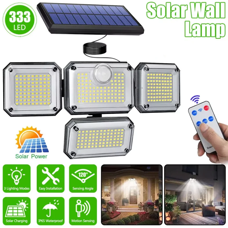 Waterproof solar light LED motion sensor outdoor with remote control wall light garden courtyard decoration garage lighting led motion sensor light,solar wall lamp