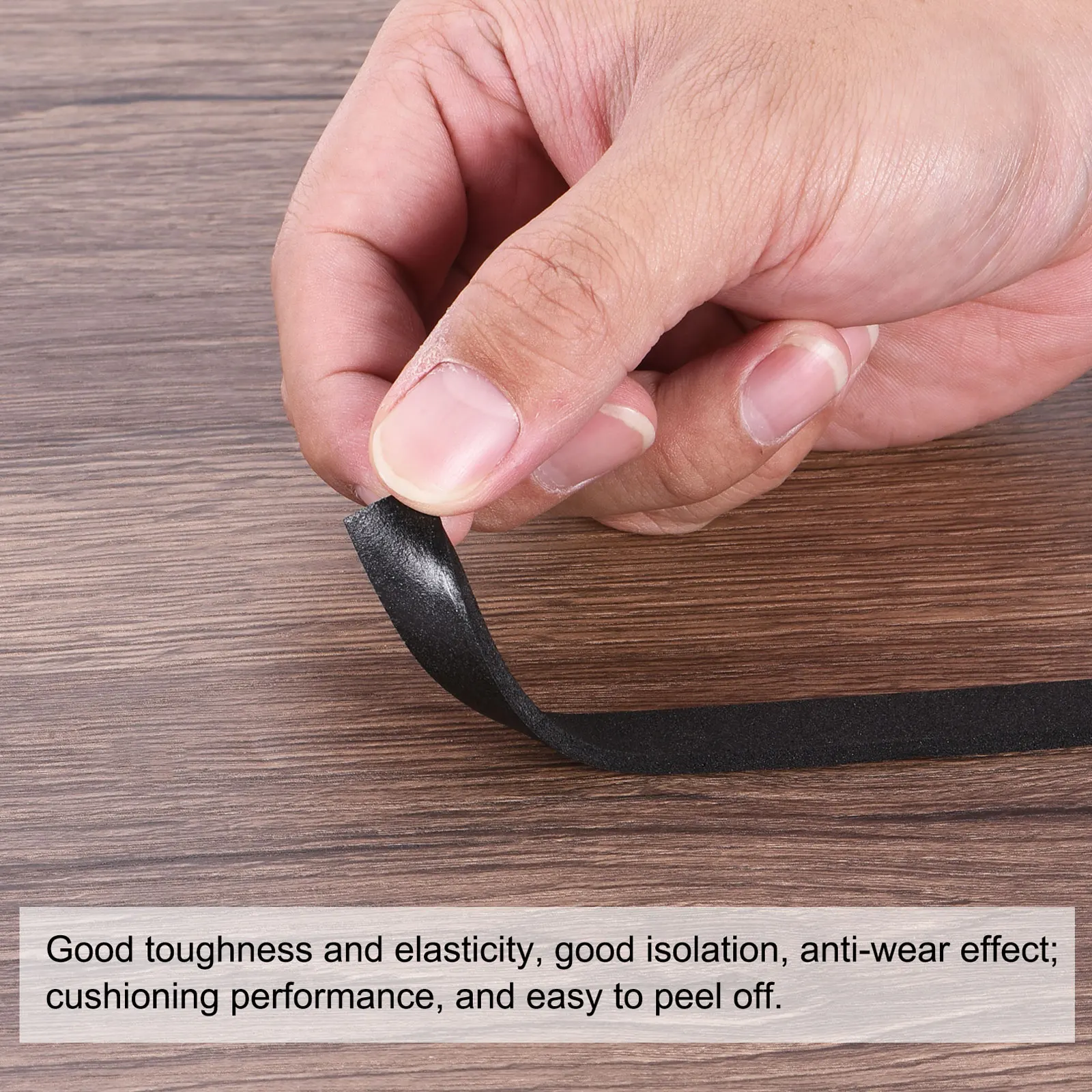 Door Seal Strip 5M Self-adhesive Weather Stripping Door Seal Single Sided Sealing Foam Tape 5/8mm Wide Insulation Tape for Door Window Furniture