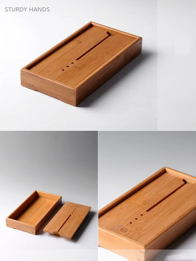 Exquisite Bamboo Tray Water Storage Tea Table Trays Decorative Chinese Tea Accessories Custom Tea Ceremony Tray Teapot Storage