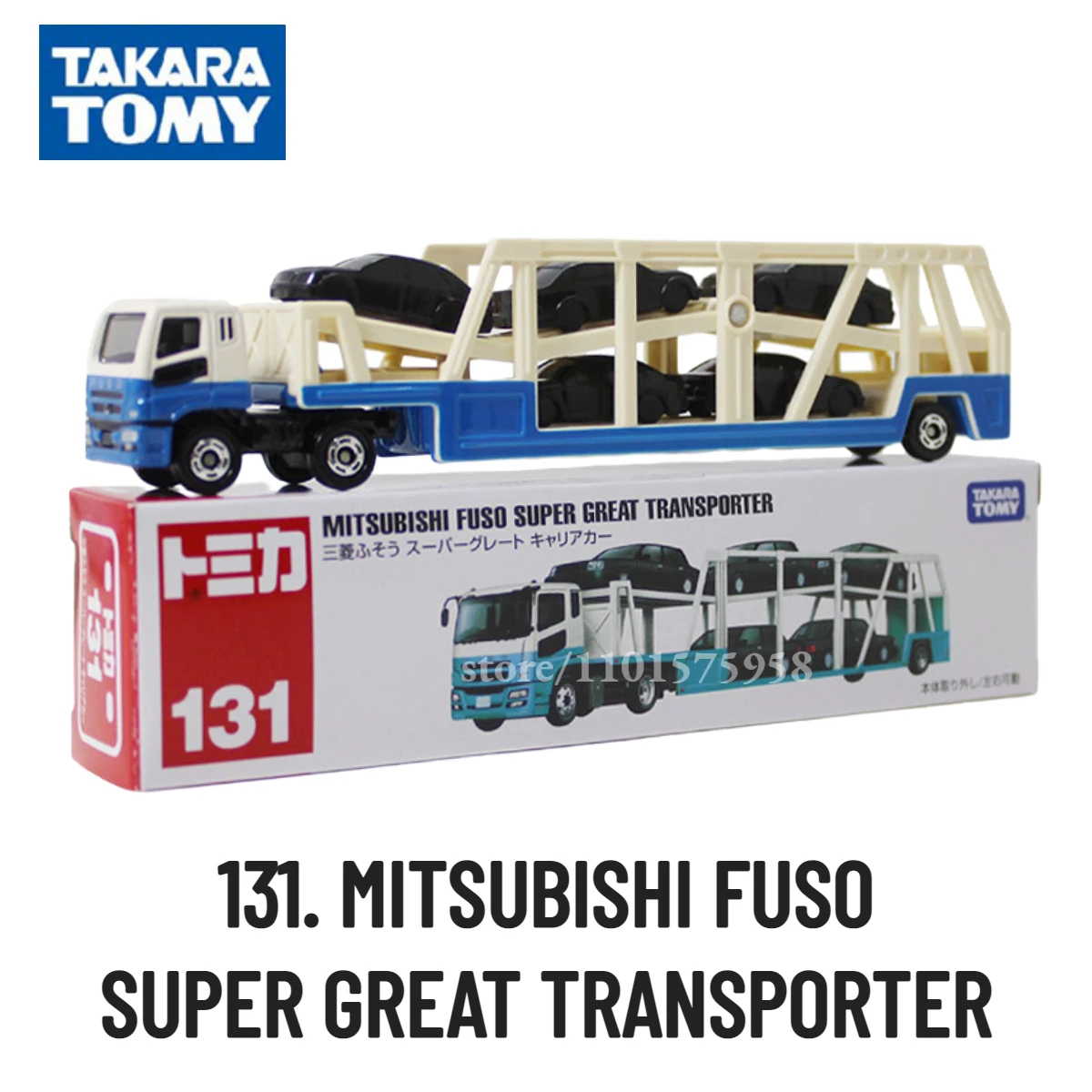 Takara Tomy Tomica Transporter, 131. MITSUBISHI FUSO SUPER GREAT TRANSPORTER Scale Truck Car Model Miniature Toy for Boy