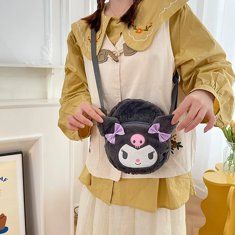 

Kawaii Kuromi My Melody Cinnamoroll сумка через плечо Мультяшные аниме плюшевые сумки через плечо Симпатичная повседневная сумка Детские подарки на день рождения
