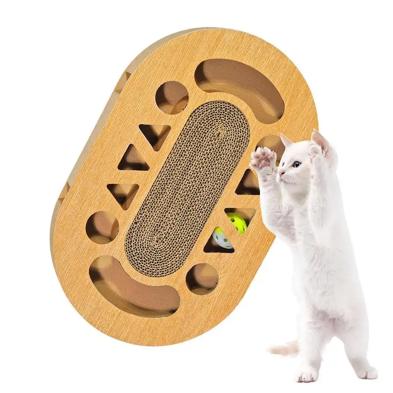 

Cat Scratchers With Catnip Scratch Pad With Catnip Bell Ball Cardboard Game Box Multiple Shapes Cat Toys For Relieves Boredom