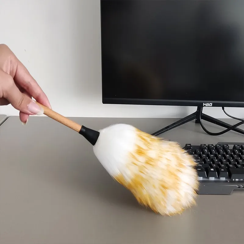 Cleaning Duster Telescopic Duster Brush Wool Duster Brush Telescopic Dust Brush Telescopic Dust Remover 1PC Wool Duster Wood Handle Wool Brush Duster Home Anti-static Dust Sweeping Scalable Lightweight Dusting Cleaning Brush Tool
