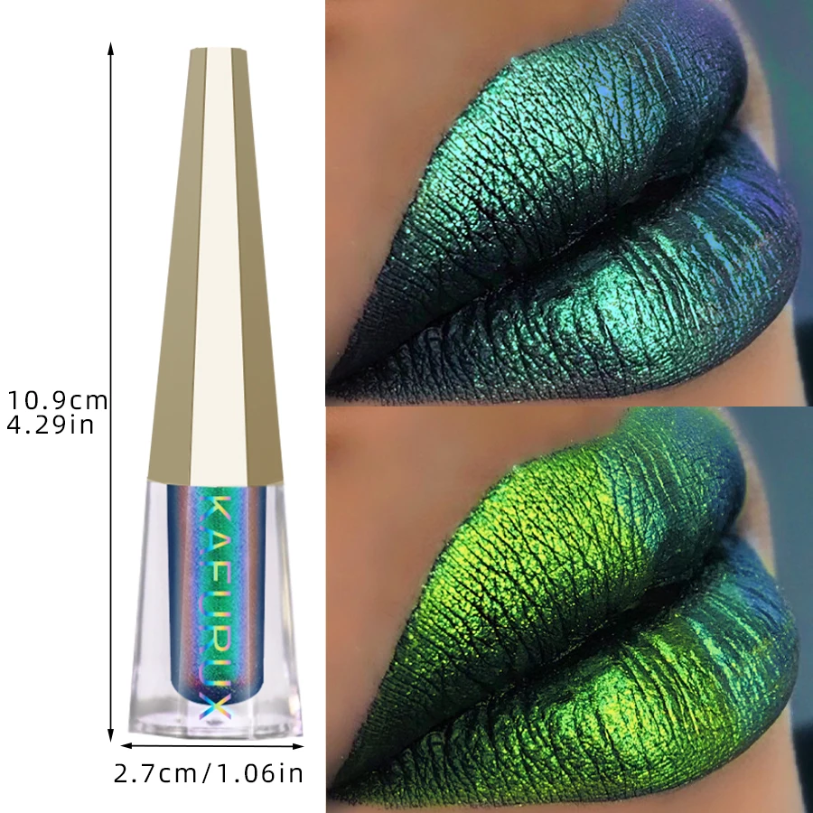 Chrome Shifting Pigments Chameleon Liquid Lipstick or Eyeshadow Shiny Long Lasting Multichrome High Quality Lip Gloss Lip Makeup 6