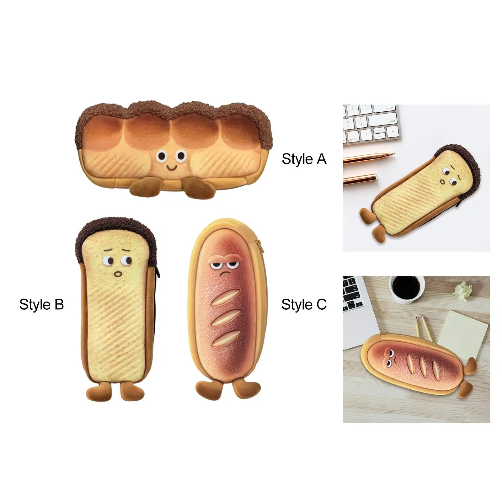 봉제 빵 연필 케이스, 박제 빵 모양 가방, 어린이 사무실 어린이