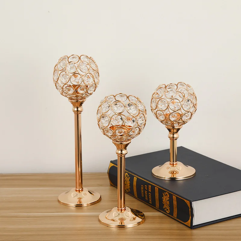 Candle Holders Wedding venue floral arrangements hotel window decorations home wedding props gold-colored wrought iron