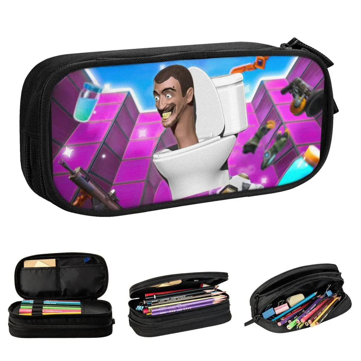 

Landscape Skibidi Toilet Pencil Case Fun Pen Box Bag for Student Big Capacity Students School Cosmetic Pencilcases