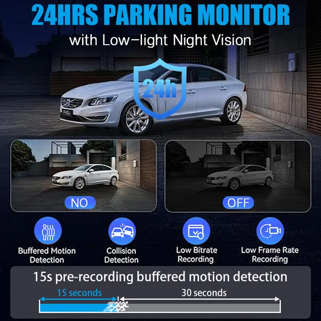 WIFI GPS Dash Cam 4K Front and Carbin with rear view camera 3lens Car Video Recorder Night Vision 24H Parking Moniting Car DVR 6