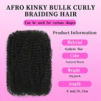 Afro Kinkys cheveux synthétiques en vrac pour Extensions de Dreadlock Loc réparation tressage torsion serré Afro crépus cheveux synthétiques pour Loc 4