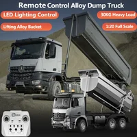 1:20 Full Scale 16CH RC Dump Truck 2.4G 30KG Load-bearing Smart Simulation Sound Headlight Alloy Electric Remote Control Truck 1