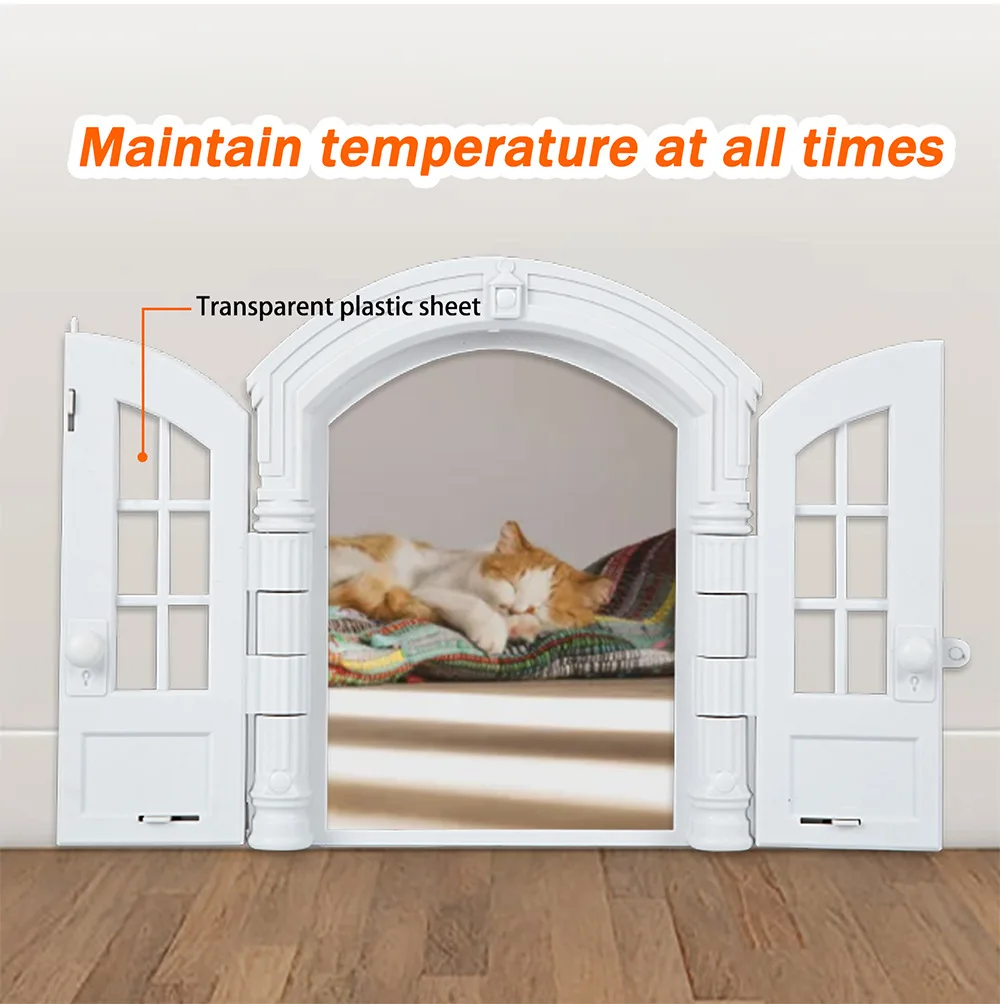 Cat Door For Windows Stylish No-Flap Exterior Door For Pet Cats Interior Indoor Cats Dogs Kitte Bathroom Basement