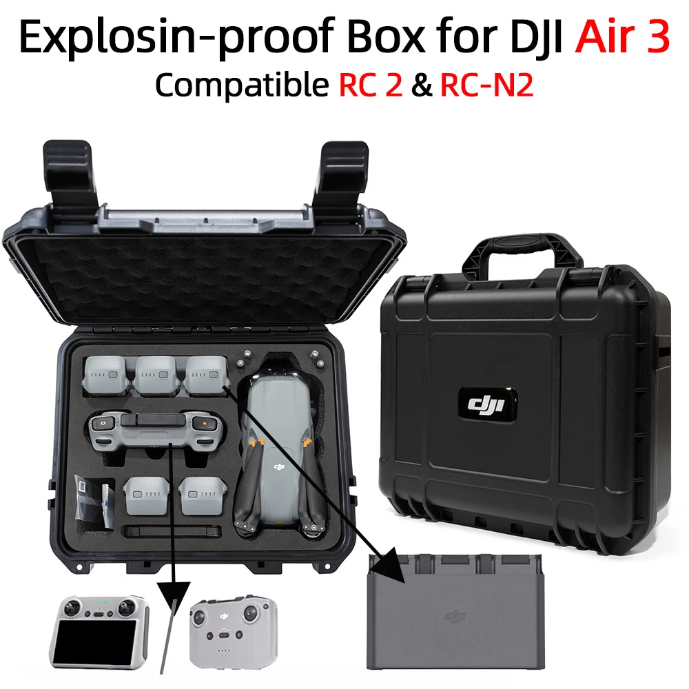 Per Dji Air 3 Scatola Antideflagrante, Dji Air 3 Accessori Scatola Portaoggetti Rc2/Rc-N2 Borsa Per Telecomando Accessori Per Droni