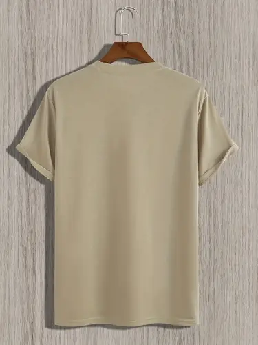 Men's summer earphones with letter print, breathable and comfortable round neck T-shirt, outdoor sports and leisure top - Image 5