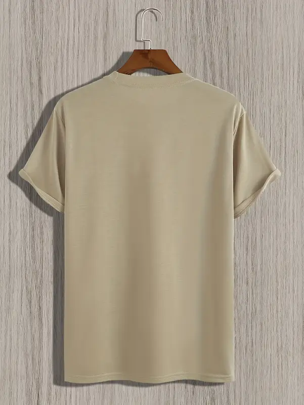 Men's summer earphones with letter print, breathable and comfortable round neck T-shirt, outdoor sports and leisure top - Image 5