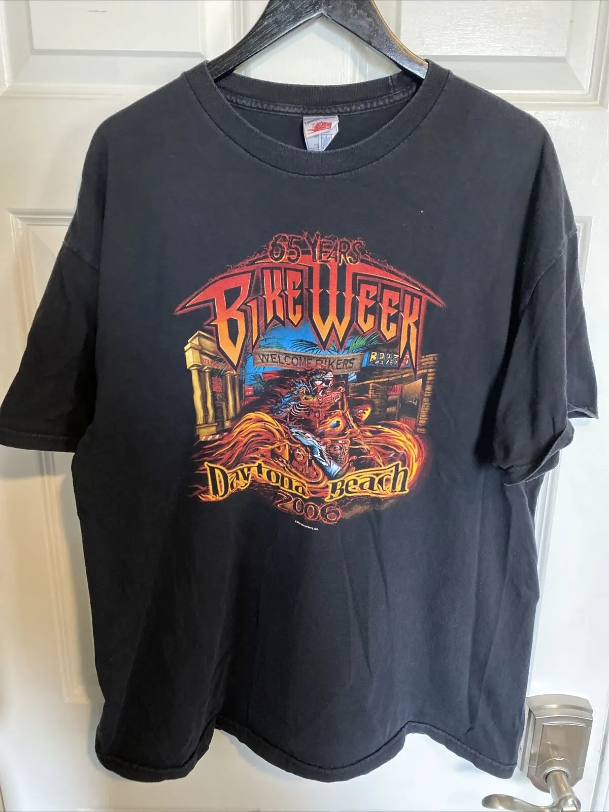 Daytona Beach Fl Bike Week T Shirt Uomo Vtg 2006 Maniche Lunghe O Corte