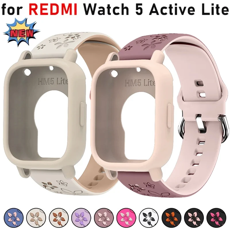 Engraved Silicone Sports Band with Protective Case - Premium Watch Strap Accessory