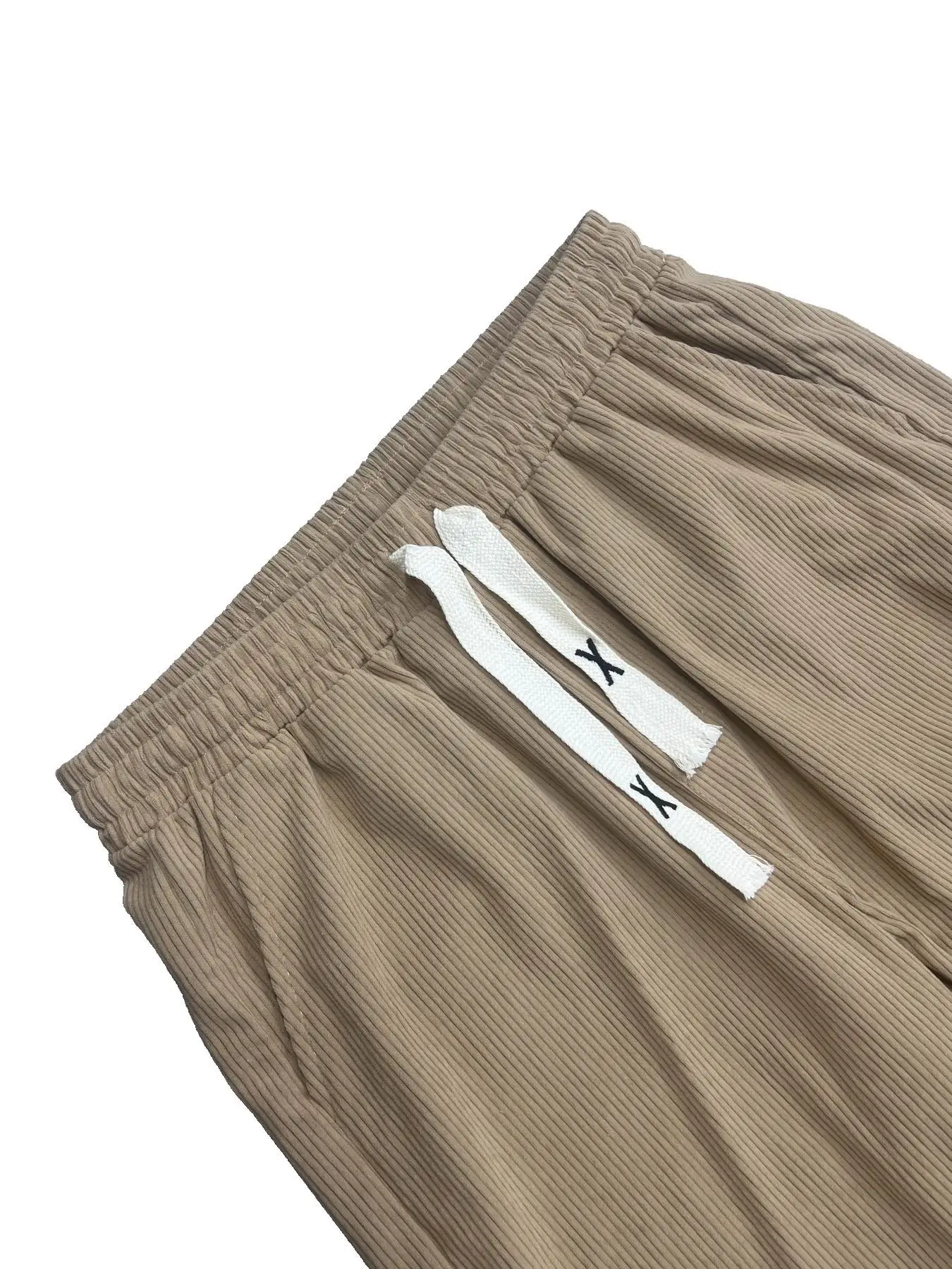 Herren Einfarbige Cordhose mit Kordelzug, Reguläre Passform, Lässige Mode, Schrägtaschen-Design, Gerades Bein – Detail 5