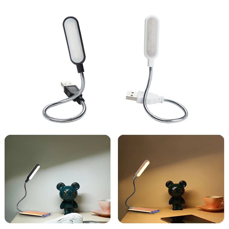 Tragbare USB LED Mini Buch Licht Lesen Licht Tisch Lampe Flexible 6leds USB  Lampe für Power Bank Laptop Notebook PC Computer - AliExpress