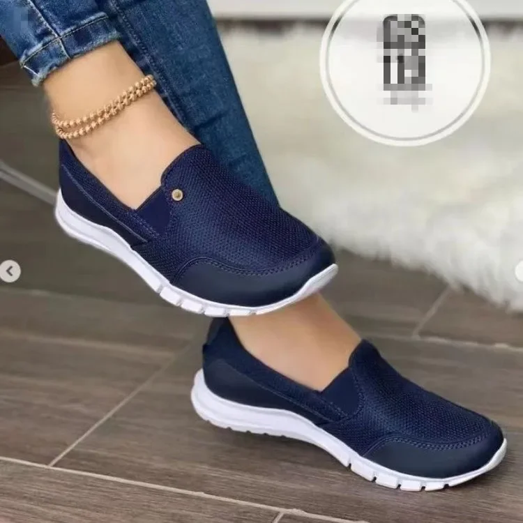Women's Loafers New Slip-On Flats Shoes Breathable Mesh Casual Shoes Female Sneakers Comfort Light Vulcanized 35-43