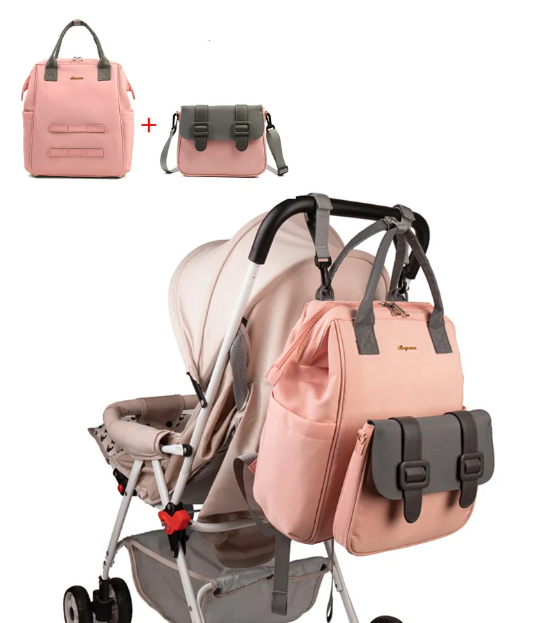 Lequeen Fashion Mummy Maternity Nappy Bag Large Capacity Nappy Bag Travel Backpack Nursing Bag for Baby Care Women's Fashion Bag 2