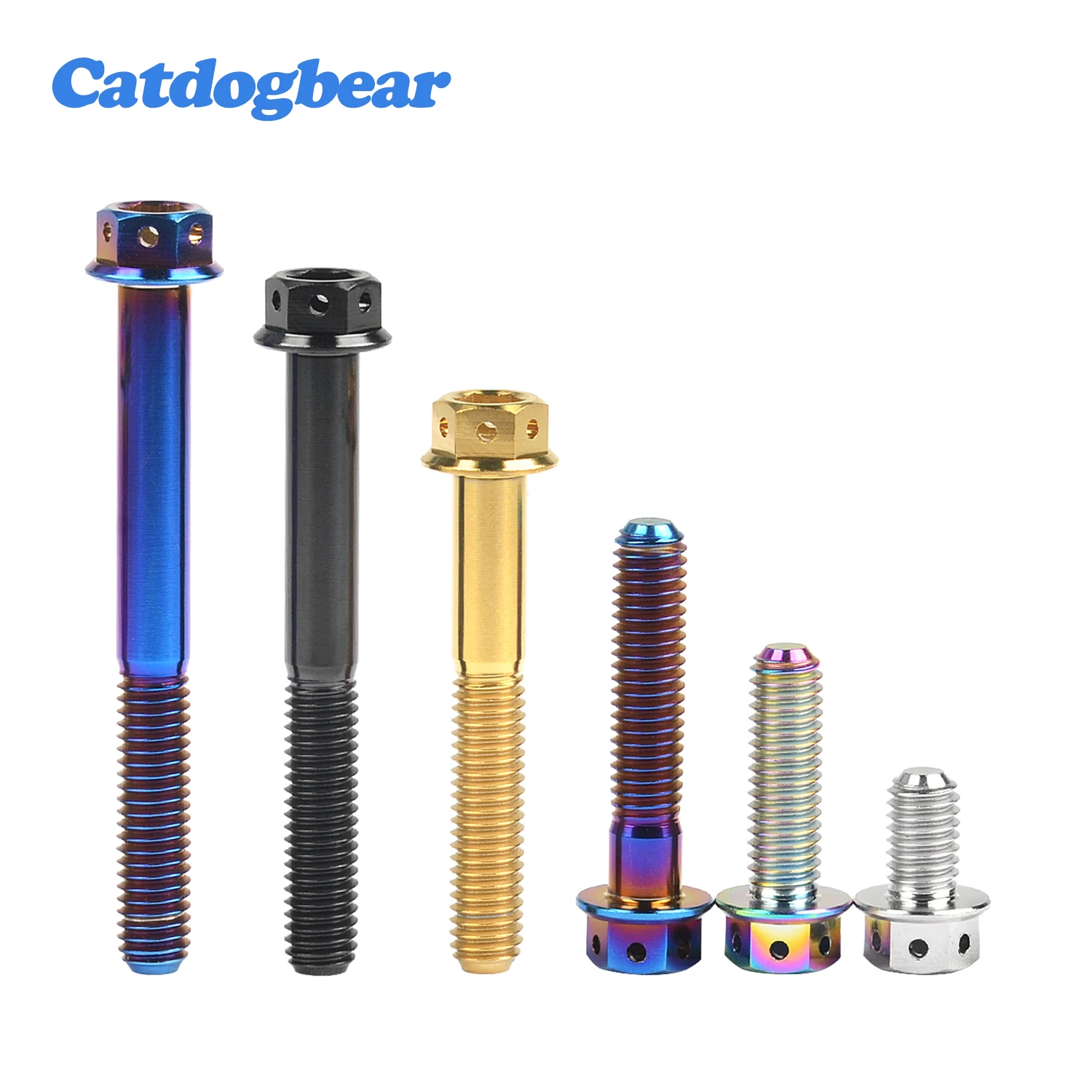 Catdogbear-parafusos de Titânio para Motocicleta Hexagon Flange Head Fastener Parafuso de Freio a Disco m6 m8 x 15 20 25 30 35 40 45 50 55 60 mm