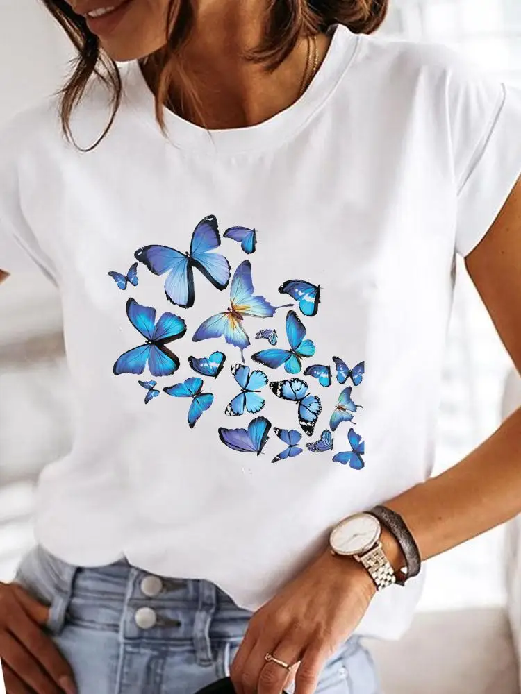 Short Sleeve Fashion Female Graphic Tee Women Print Dandelion Dragonfly 90s Summer Casual Clothes Ladies T Clothing T-shirts