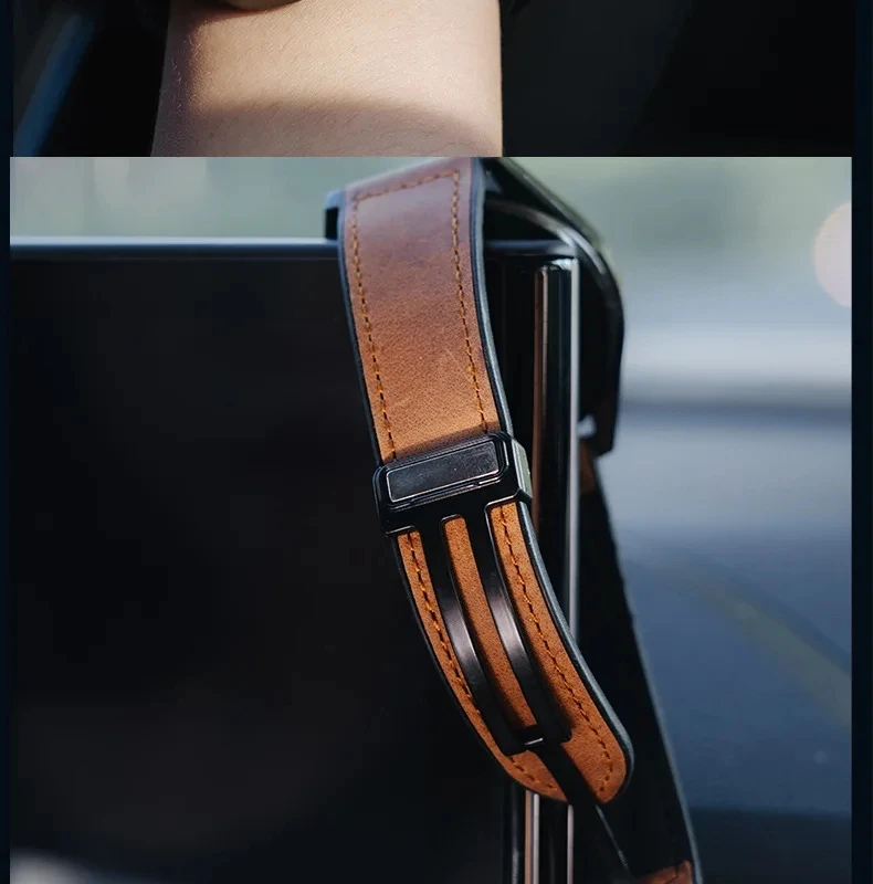 Versatile Leather & Silicone Watch Strap with Magnetic Loop - Adjustable 18mm, 20mm, 22mm