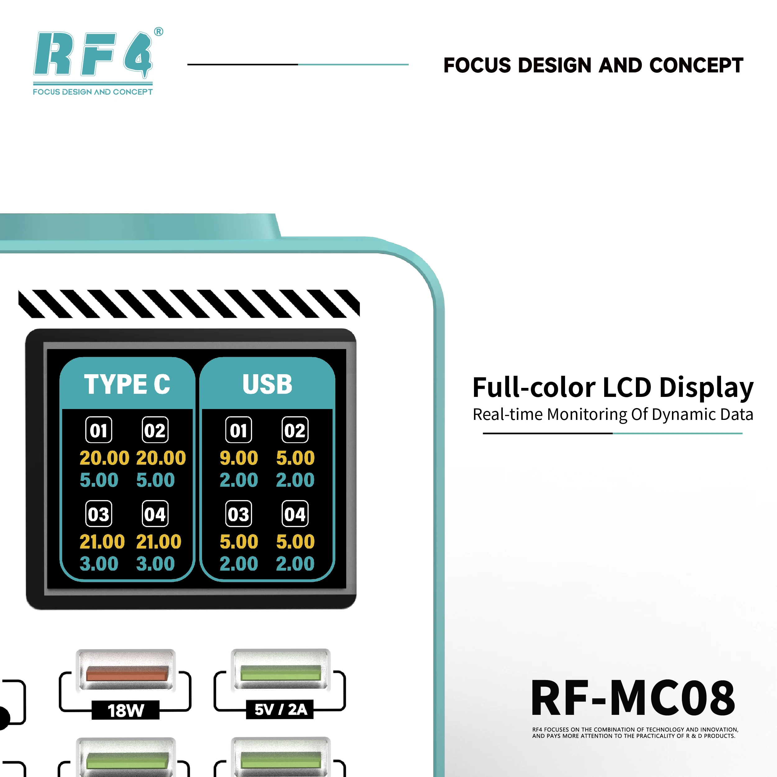 RF4 RF-MC08 Smart Multi-Port Charger 1