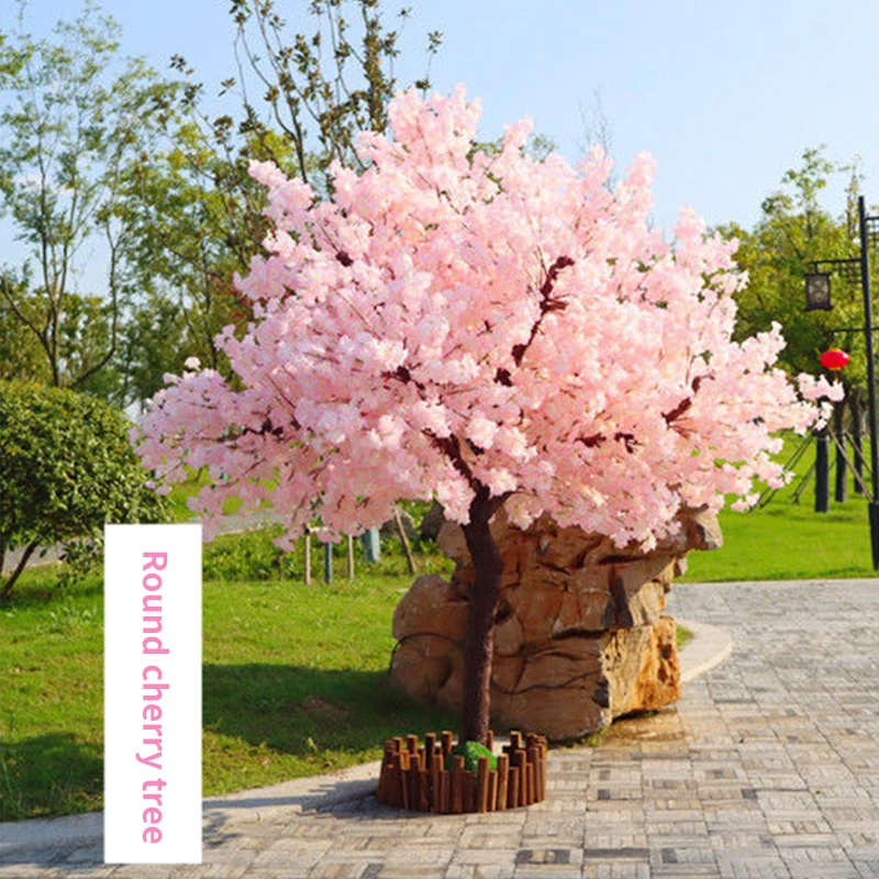 Artificial Cherry Blossom Tree Floor Simulation Flower Ornament Large Peach Tree Wedding Home Outdoor Garden Hotel Decoration