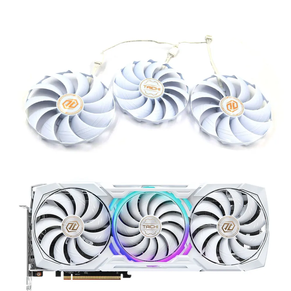 

Original brand new 107MM 97MM CF1010H12S Video Card Fan For ASROCK RX7900XTX TaiChi Whitei Graphics Card Replacement Fan