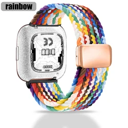 Vibrant Elastic Woven Magnetic Buckle Strap - Sport Band - FitbitVersa 2 (Rainbow color)