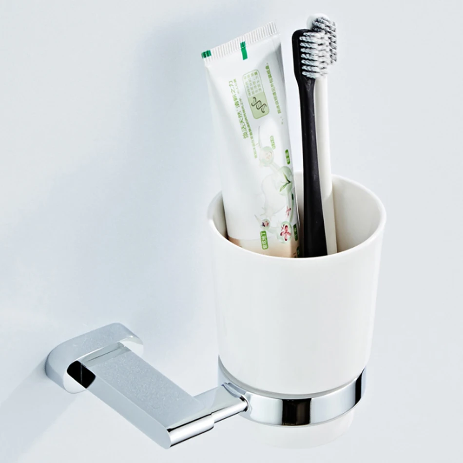 

Ceramic Cup Holder Brass Antique Chrome Gold Wall Mount Bathroom Toothbrush Toothpaste Storage Tumbler Rack Shelf Bath Hardward