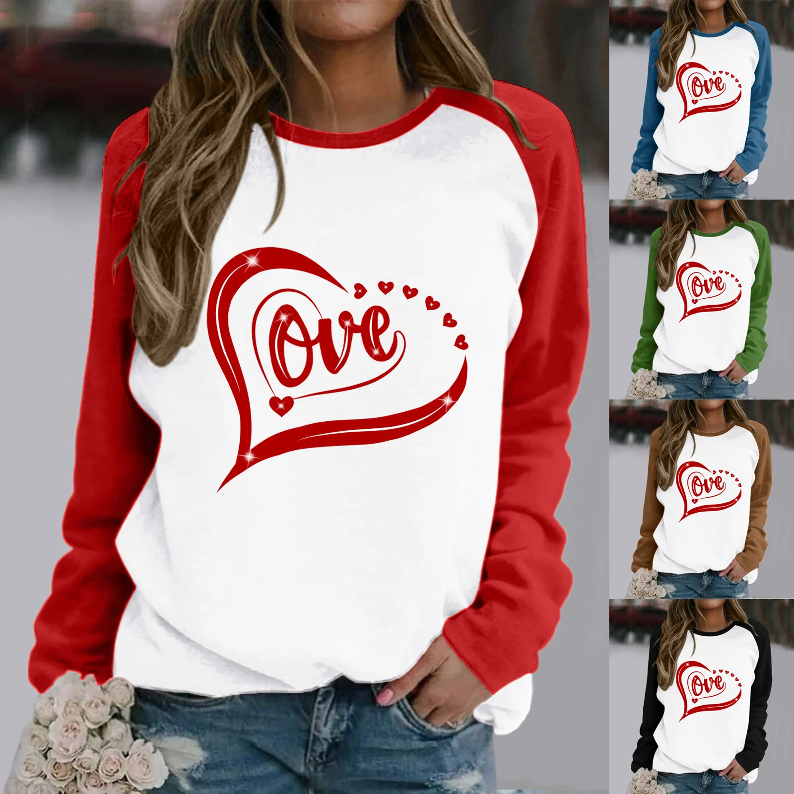 

Cute Fall Womens Casual Long Sleeve Crew Neck Letter Printed Pullover Hoodless Sweatshirts Fit Jumper Long Sweater Tops Ladies