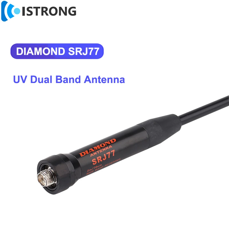 New Original Diamond SRJ77 Handheld Radio Antenna 144/430MH UHF/VHF Dual Band Soft Whip Antenna Amplifier for Walkie Talkie 45cm Radio Antenna QRP Antenna Ham Radio Antenna HF Antenna Two Way Radio Antenna
