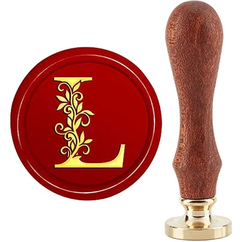 CRASPIRE Initial Letter B Wax Seal Stamp - 30mm Brass Head With Wood Handle | Vintage Style For Wedding Invitations & Gifts