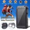 20000mAh Solar Fast Charging Power Bank Portable Battery 2-USB Large Capacity with Mobile Power Supply Flashlight 1