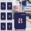Luggage Cover Travel Luggage Cover Dust Proof Scratch Resistant Reusable blue Non-woven Cover Gold Letter Print Pattern 1