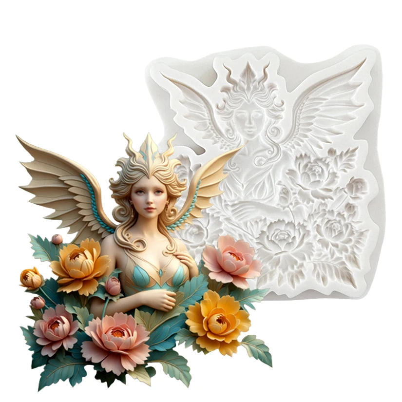 Blume Fee Engel Silikon Sugarcraft Form Harz Werkzeuge Cupcake Backform Fondant Kuchen Dekorieren Werkzeuge – Detail 10