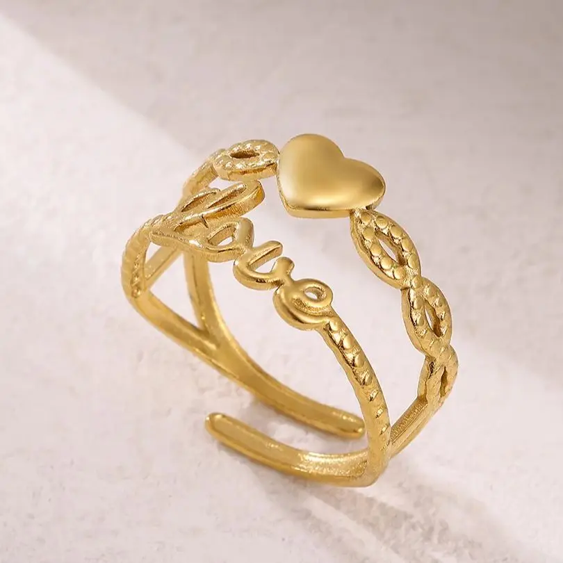 Love Design Rings for Women Gold