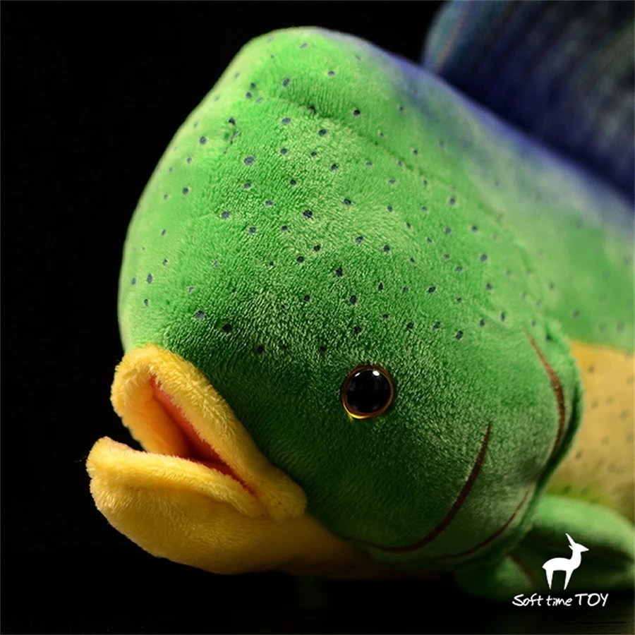 Dolphinfish High Fidelity Anime Cute Arayo Plushie Mahi mahi Plush Toys Lifelike Animals Simulation Stuffed Doll Kawai Toy Gifts 4