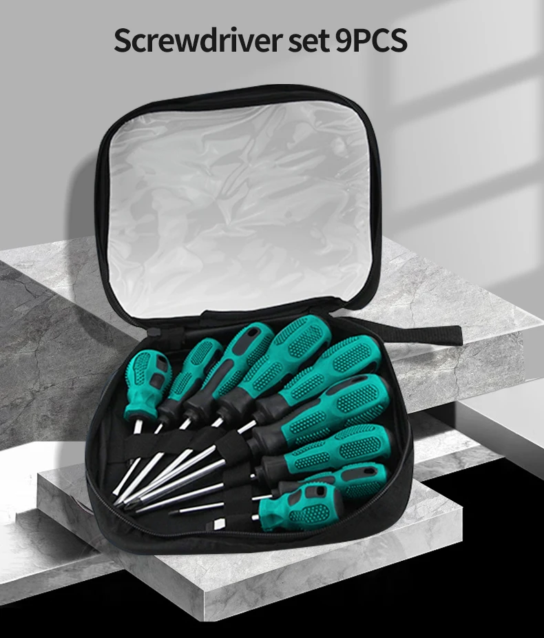 9-teiliges Schraubendreher-Set mit Magnet, Multifunktionales Kreuz- und Flachschraubendreher-Set für Haushalt und Manuelle Wartung – Detail 2