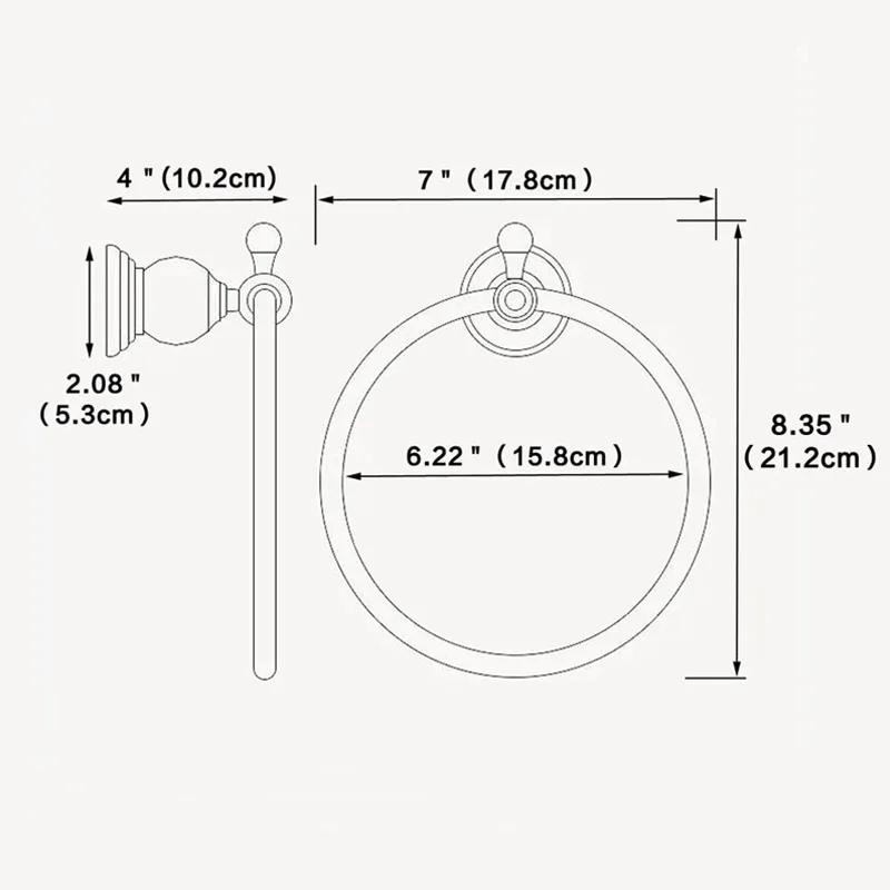 Bathroom towel holder Luxury crystal towel holder chrome towel ring round wall mounted rack bar holder classic bathroom accessories