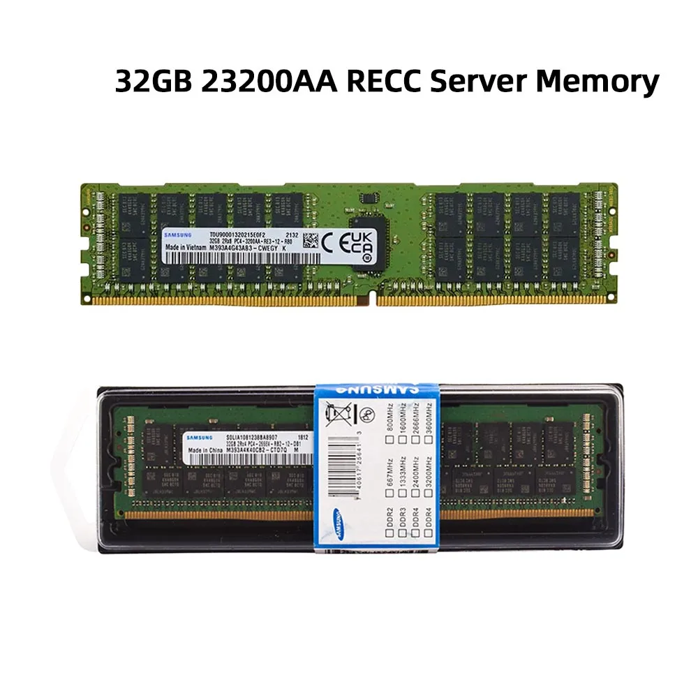 Samsung DDR4 Ram 4GB 8GB 16GB 32GB PC4 2133MHz 2400MHz 2666MHz 2933MHz 3200NHz ECC REG Server Memory Support X99 Motherboard