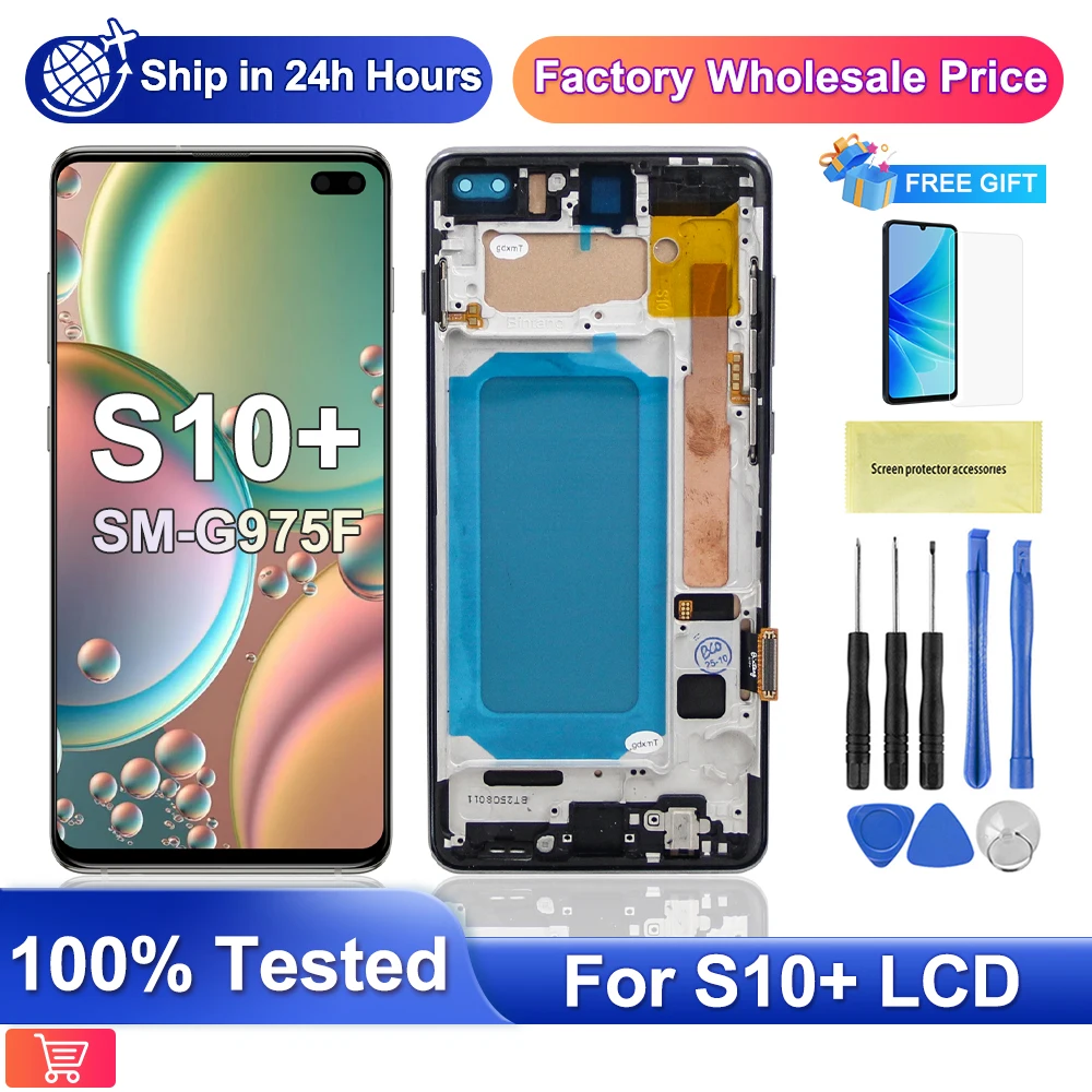 TFT S10 Plus Screen, For Samsung S10 plus LCD Display G975F/DS