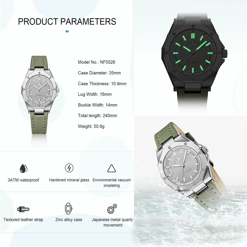 2023 NAVIFORCE Fashion Classic Luxurious Women's Watches Waterproof Luminous Ladies Watches Reloj Mujer 5026 Ladies Gifts