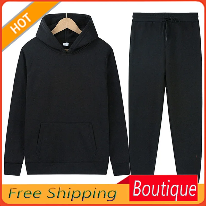 Men's sport suit solid color light board fleece warm autumn winter sweater hoodie loose sports pullover