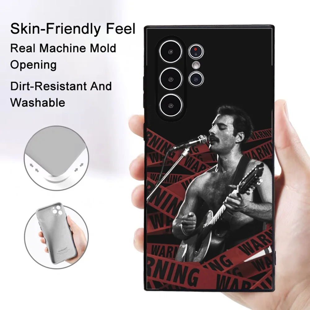 Queen F-Freddie Frosted Non-Slip Full Cover Soft Phone Case