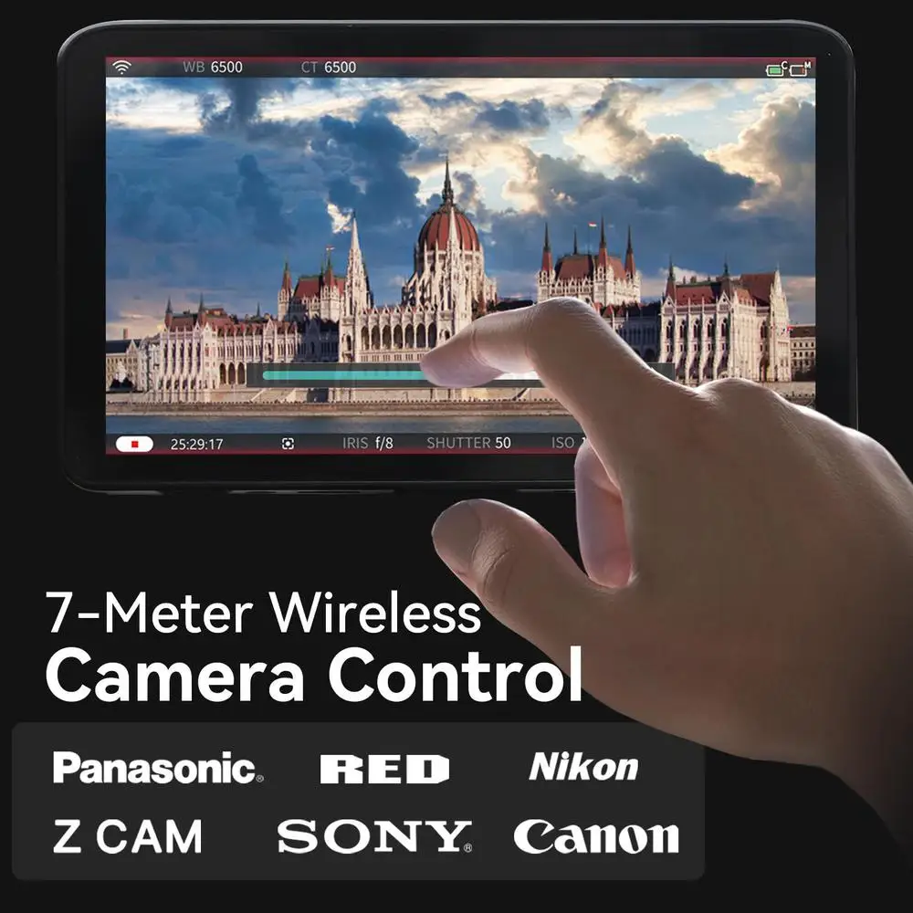LS7P DSLR Camera Field Monitor, 7 Inch Touch Screen, HD 1920x1080 IPS, On-Camera