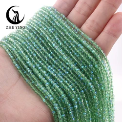 Colorful Faceted 2mm AB Crystal Glass Beads for Jewelry Making and DIY Projects (28.Fruite Green AB)